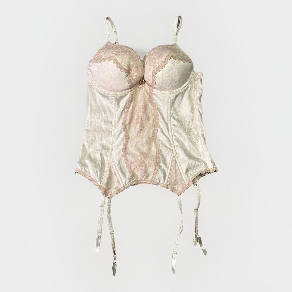 Pink Fairy Corset Satin 36C Croquette Romantic Victoria’s Secret Bustier Sexy
